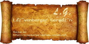 Lövenberger Germán névjegykártya